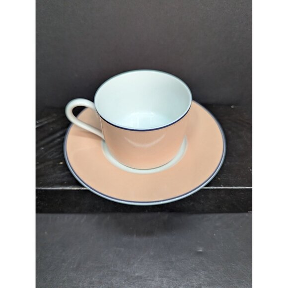 Nikko Fine China Patra Peach Porcelain Flat Coffee Cup with Saucer 8 Oz - Picture 2 of 7